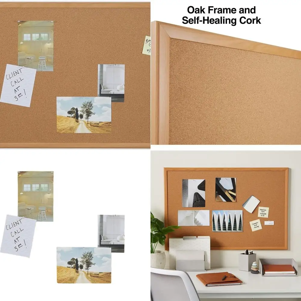 

Oak Framed Durable Cork Board, 36x24 inches, 2 Pack (ST52461-CCVS)