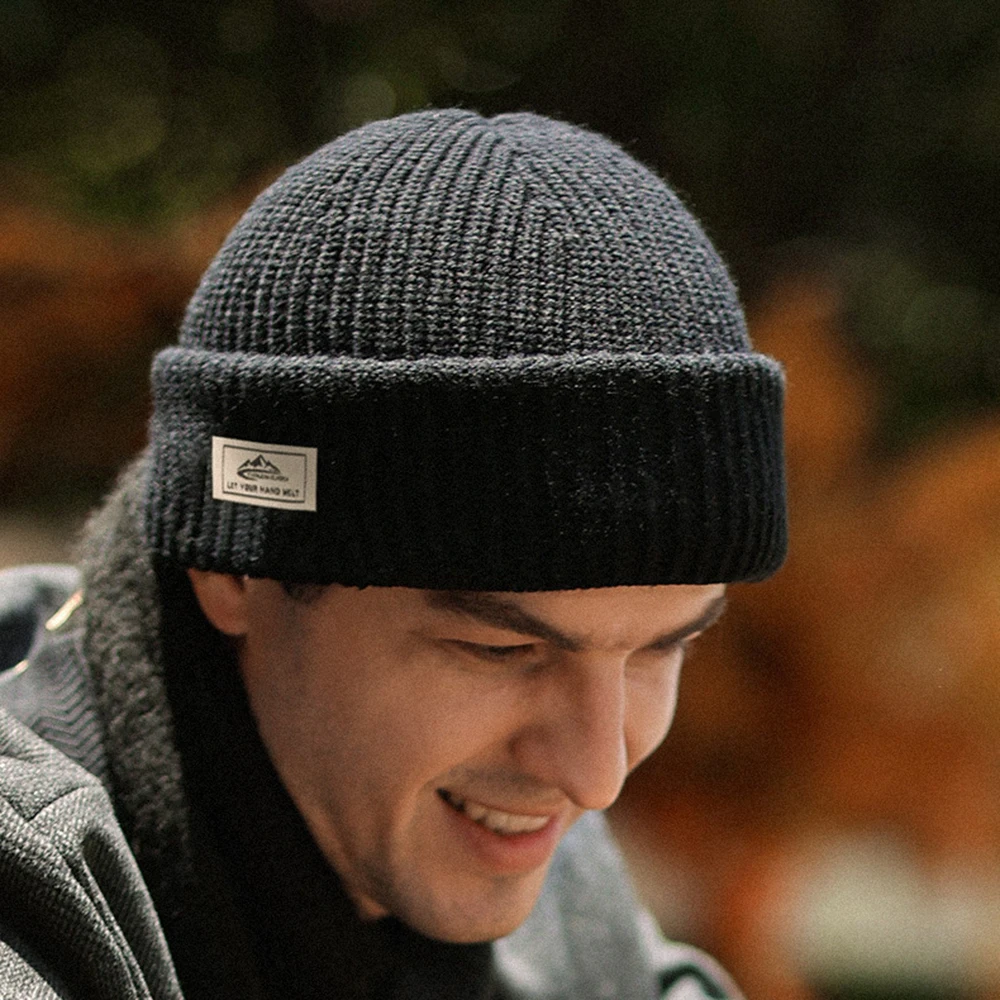 Gorro cálido de invierno para hombre, gorro de algodón de punto grueso para exteriores, para clima frío, esquí, senderismo, correr, gorro de invierno