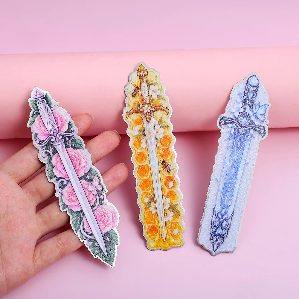 Honey Hive/Pink Rose Vine/Blue Ice Crystal Butterfly Fantasy Flower Prop Shaped Alien Metal Bookmark, Suitable for Book .