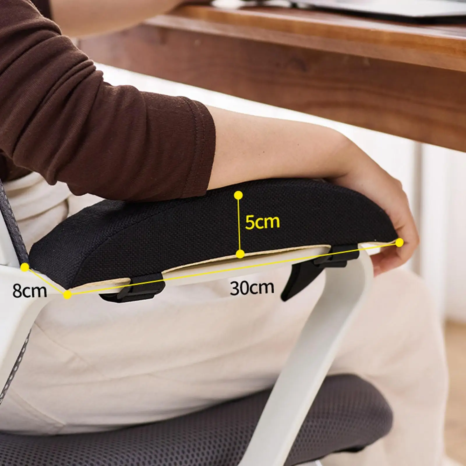 Replacement Chair Armrest Pad Ergonomic Thick Cover for Office Desk Chair Comfortable Elbow Support Cushion for Dining Room