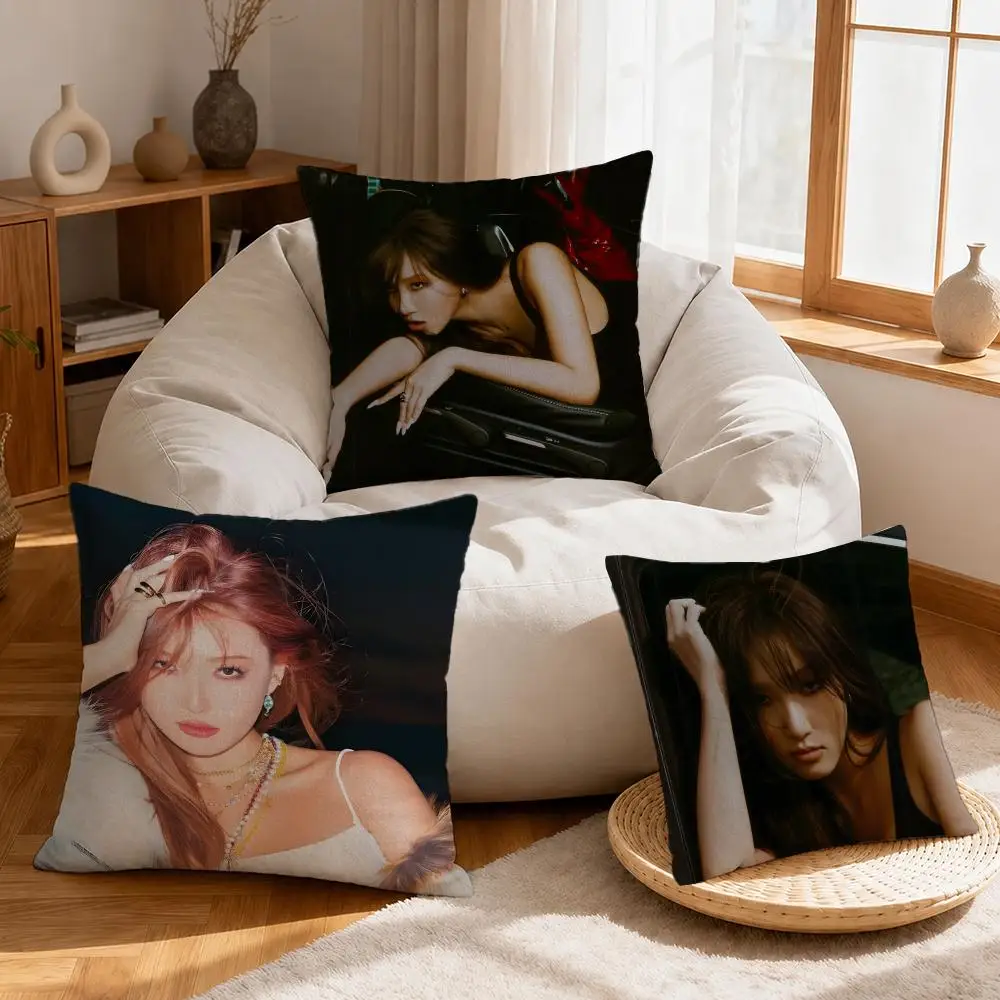 K-pop Hwasa Cushion Cover Linen Anti-Mite Antibacterial Cushion Cover Invisible Zipper Sofa Decor