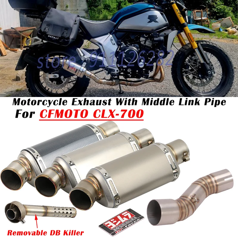 

Slip On For CFMOTO CLX-700 CLX700 CLX 700 Sport Motorcycle Exhaust Escape System Modify Muffler With Middle Link Pipe DB Killer