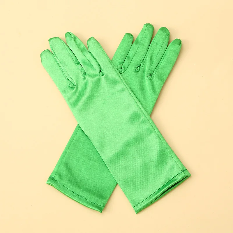 5-12 Years Girls Princess Accessories Kids Satin Gloves For Costume Children Birthday Halloween Party Cosplay Gloves Gift