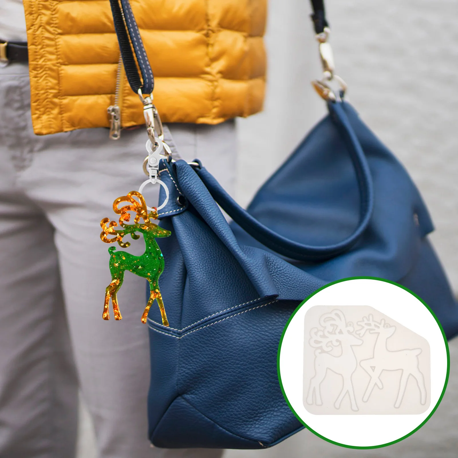 

1 шт., рождественский брелок в виде лося, силиконовая форма для изготовления рождественских украшений, инструмент для самостоятельного изготовления, формы для подвесок с антипригарным покрытием, прочный, гибкий