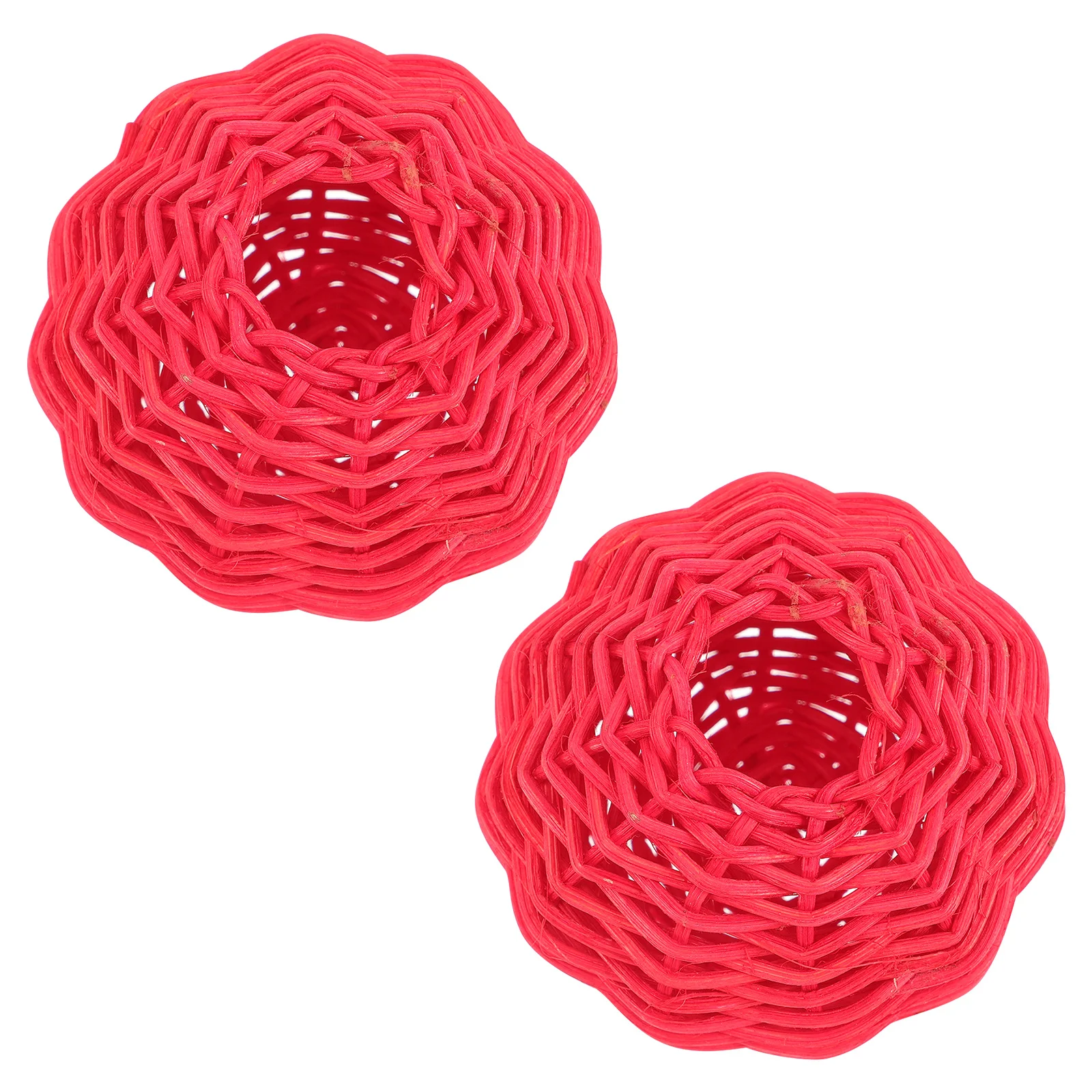 

2 pcs Woven Lampshade Rattan Style Rustic Light Shade For Home Bedroom Hotel Chandelier Ceiling Pendant Lighting Covers Safe