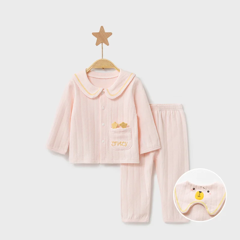 مجموعة ملابس داخلية للأطفال بيجامات قطنية ناعمة للأطفال للأولاد والبنات ملابس نوم منزلية لطيفة للربيع والخريف بأكمام طويلة ورسوم كرتونية لطيفة