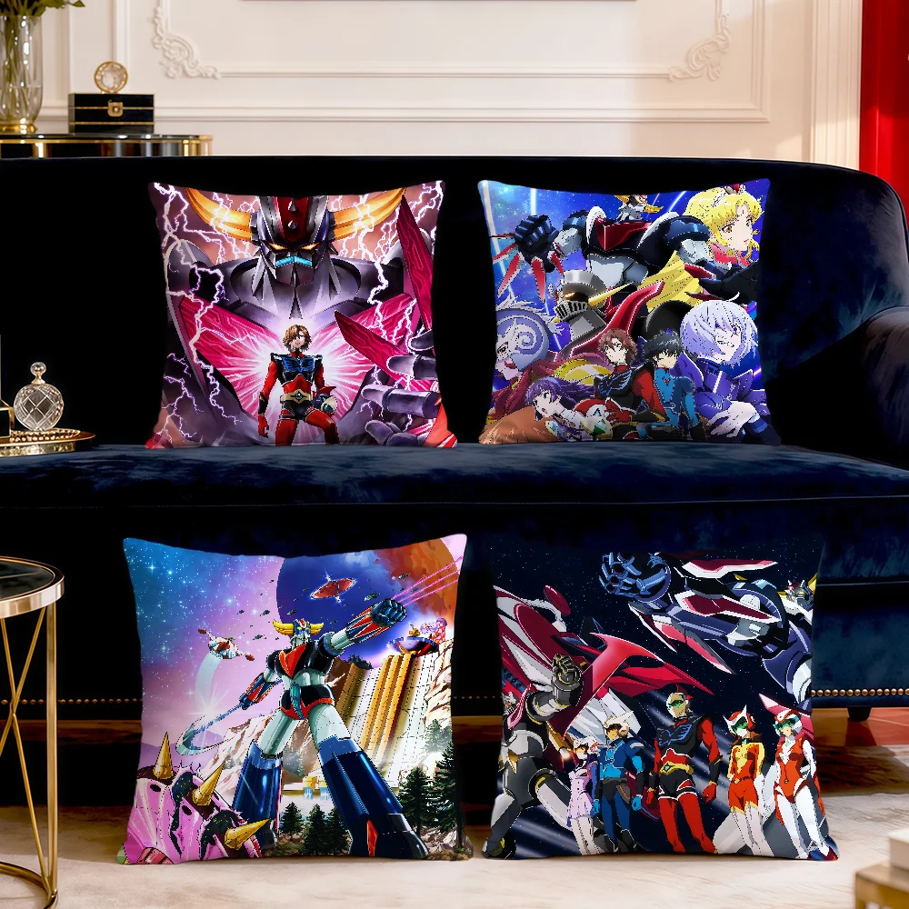 Cartoon G-Goldorak UFO Robot G-Grendizer Soft Pillow Cover For Sofa Home Living Room Decor Protective Covers Hogar Pillowcase