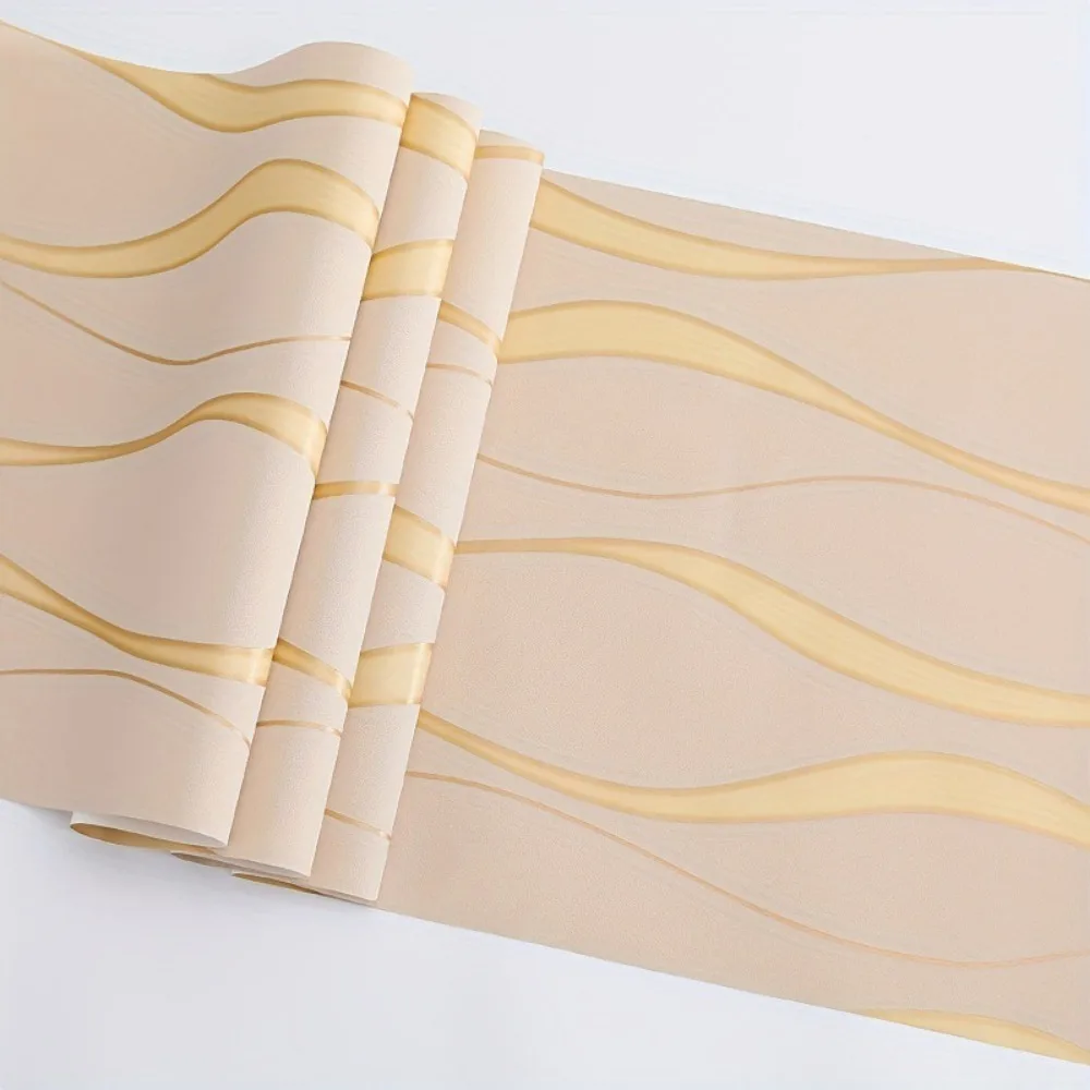 45cm Wide Self Adhesive Wavy Stripe Wallpaper Waterproof Removable Vinyl Peel Stick Wall Decor Bedroom Living Room Kitchen