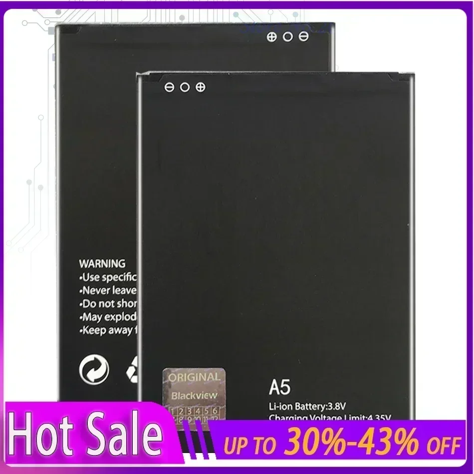 

New 2000MAH Mobile Phone Batteries for Blackview A5 A 5 Portable Bateria Battery Warranty + Track Code