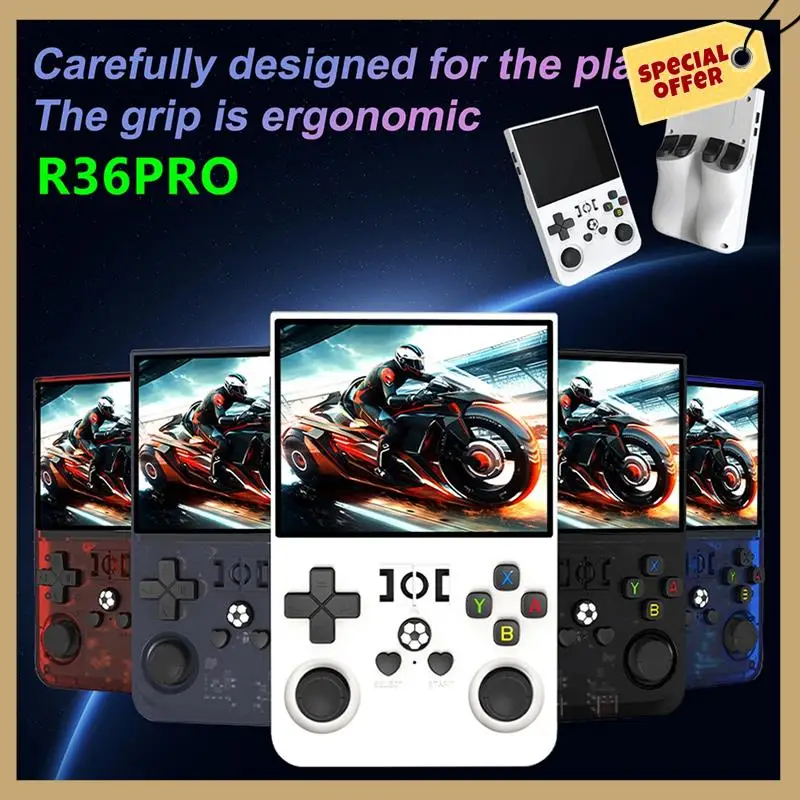 R36PRO Handheld Retro Game Console 128GB 3.5Inch HD Screen Portable Pocket Video Player Supports 30+ Emulators A