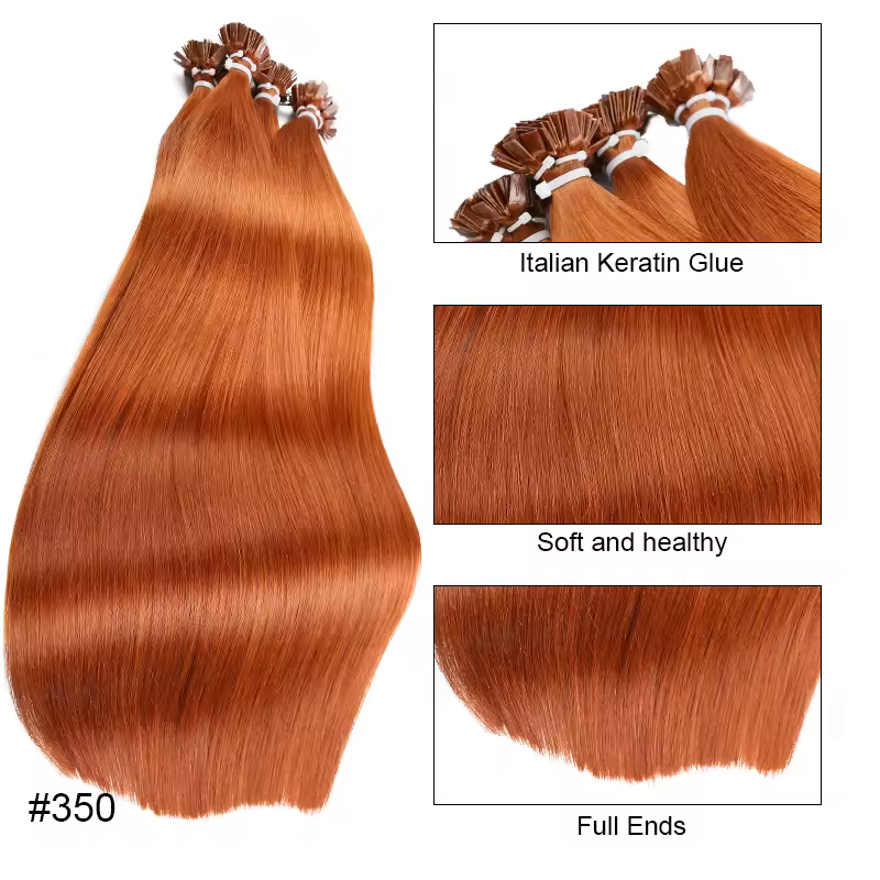 Straight Human Hair Extension By Fusion Flat Tip Keratin Capsules 0.8g/ 1g/Strand 50pcs Natural Hair Extension Ombre Blond Color - Image 14