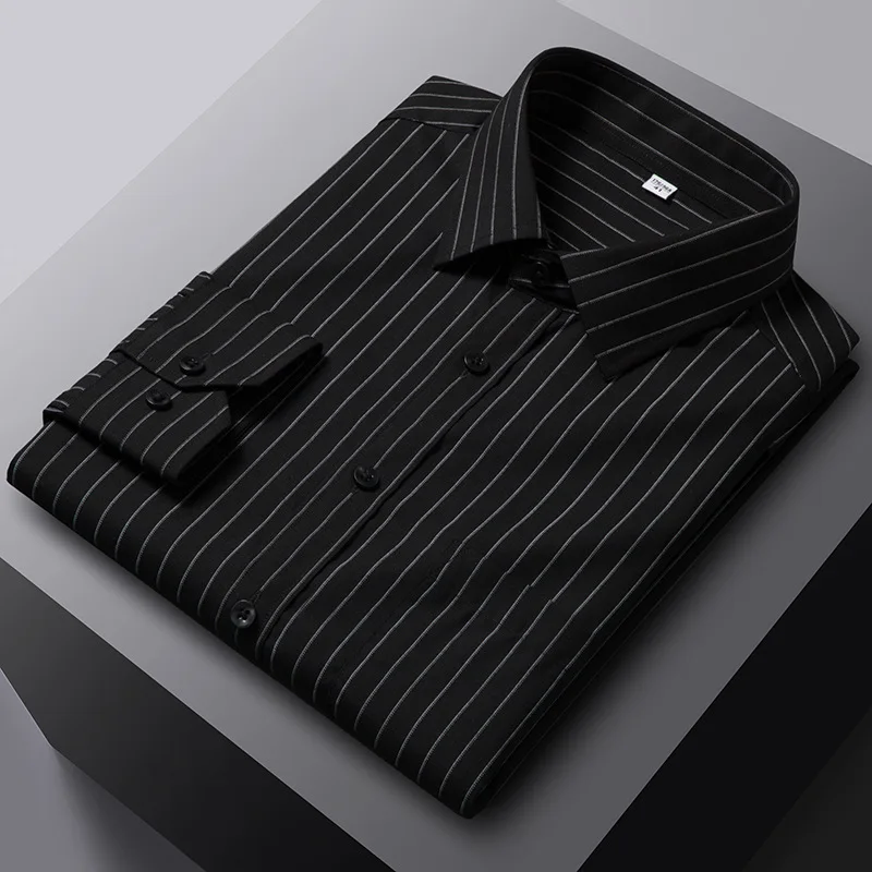 Bamboo fiber Solid Color Shirts Men Long Sleeve Causal Men Shirts Short sleeve Slim Fit Fashion Easy Care Anti-wrinkle Business