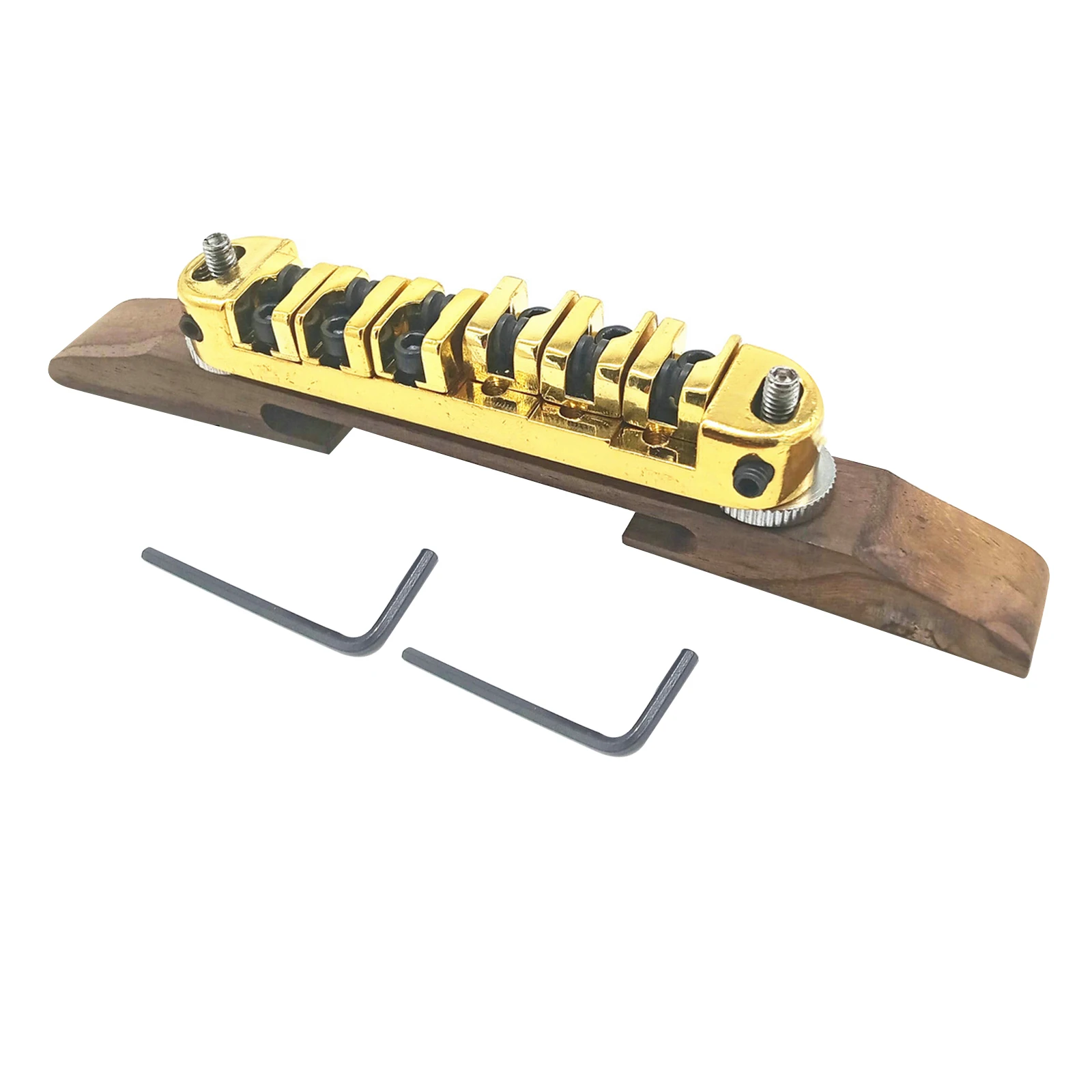 Conjunto de ponte de guitarra jazz jacarandá premium, selas de rolo, base de ponte tune-o-matic, substituição para guitarra elétrica archtop jazz