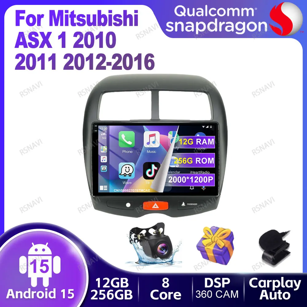 

Car Radio Android 15 For Mitsubishi ASX 1 2010 2011 2012-2016 BT Autoradio DSP 5G WIFI Viedo Player GPS Wireless Carplay Auto