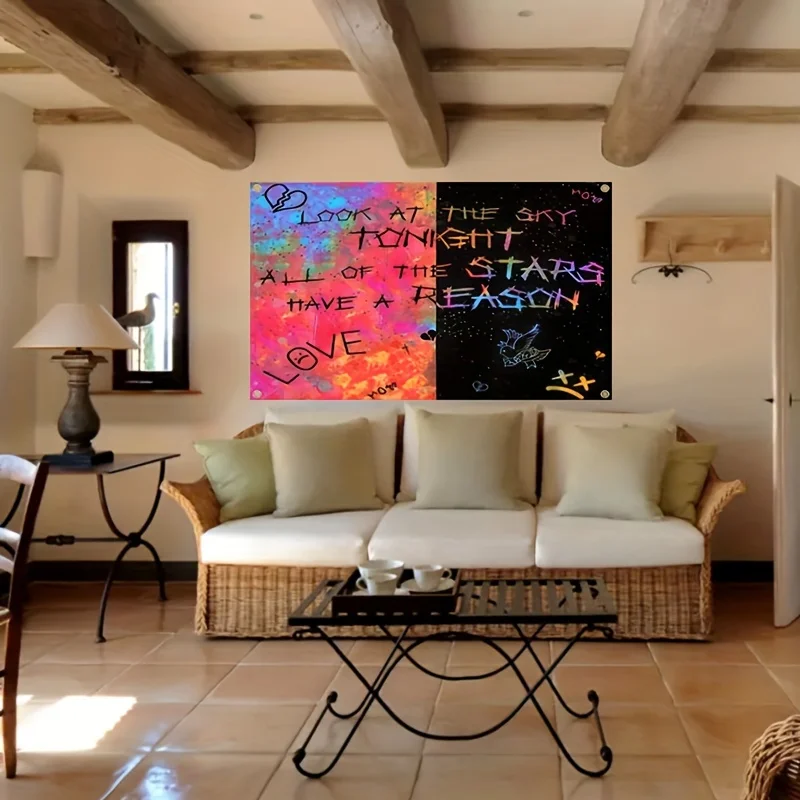 2x3ft 3x5ft ليل اللمحة انظر إلى السماء الليلة العلم للديكور الداخلي المنزل كلية النوم غرفة نوم غرفة المعيشة ديكور