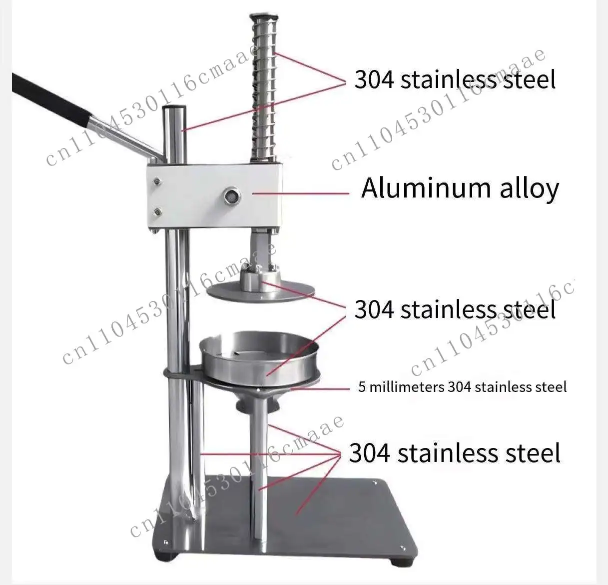 Stainless steel and aluminum alloy double mold hand-pressed orange juicer high-yield commercial type