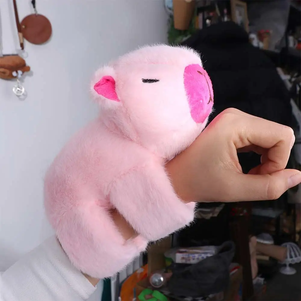 

Capybara Rodent Slap Bracelet Series Simulation Pink Capybara Plush Doll Slap Bracelet Soft Cute Doll Capybara Plush Wrist Band