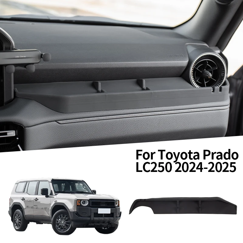 For Toyota Prado LC250 2024-2025 Passenger Side Silicone Storage Box With Divider Hook Silicone Storage Box Interior Accessories