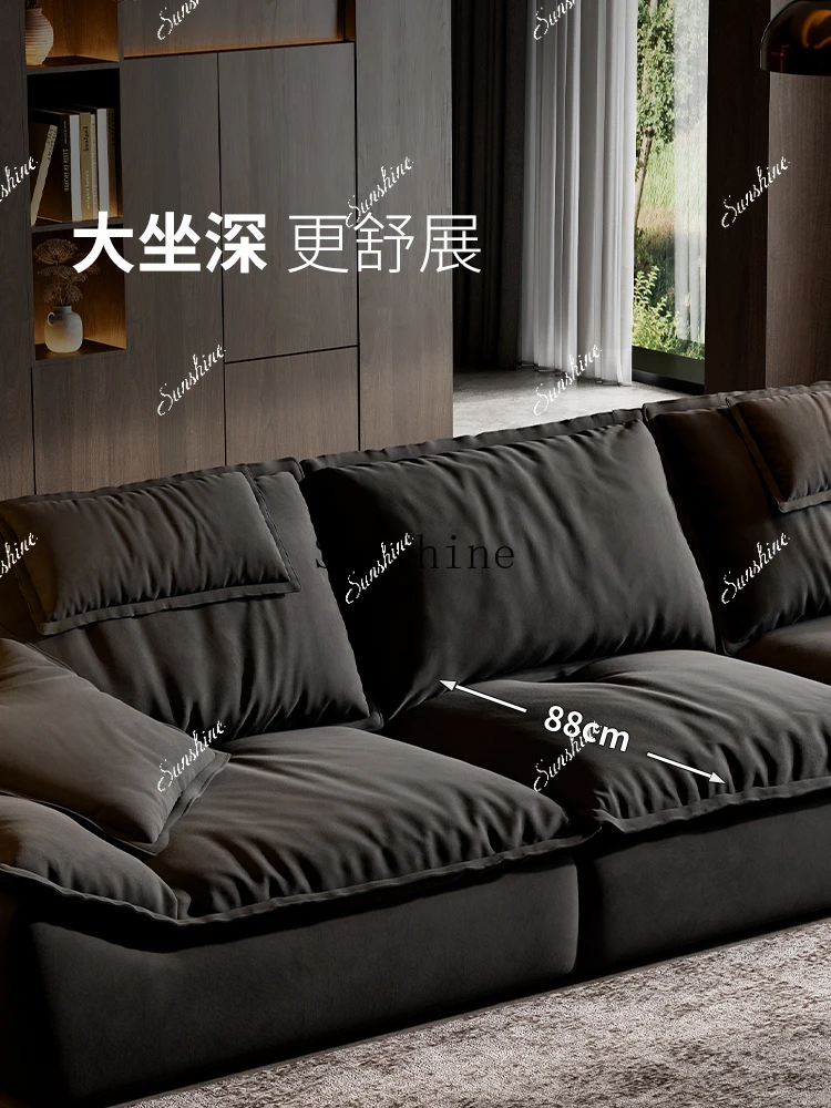 

Large sitting deep Italian minimalist matte high-end living room straight sofa FT