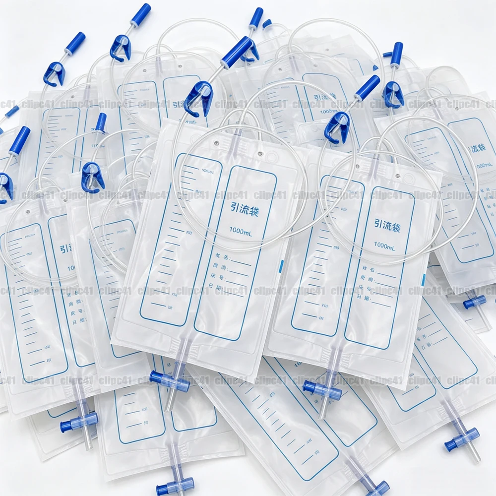 5-50Pcs 1000ml Disposable Urine Bag Unisex Anti-reflux with External Catheter Medical Urine Collector Drainage Pack