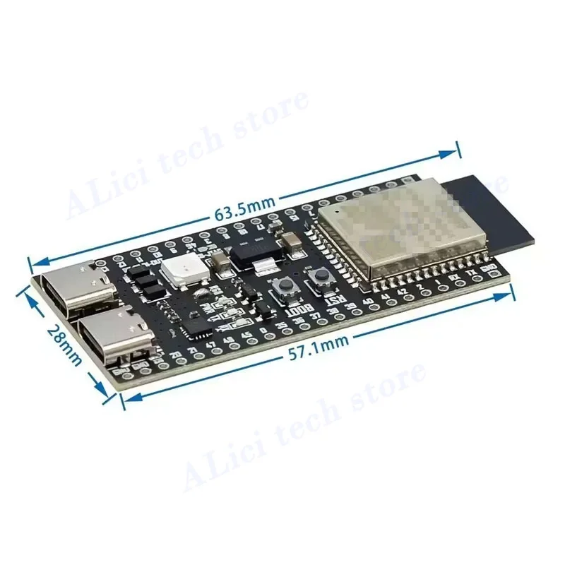 A placa principal ESP32 S3 é equipada com a placa de desenvolvimento do módulo 1-N16R8 ESP32-S3-DevKITC-1