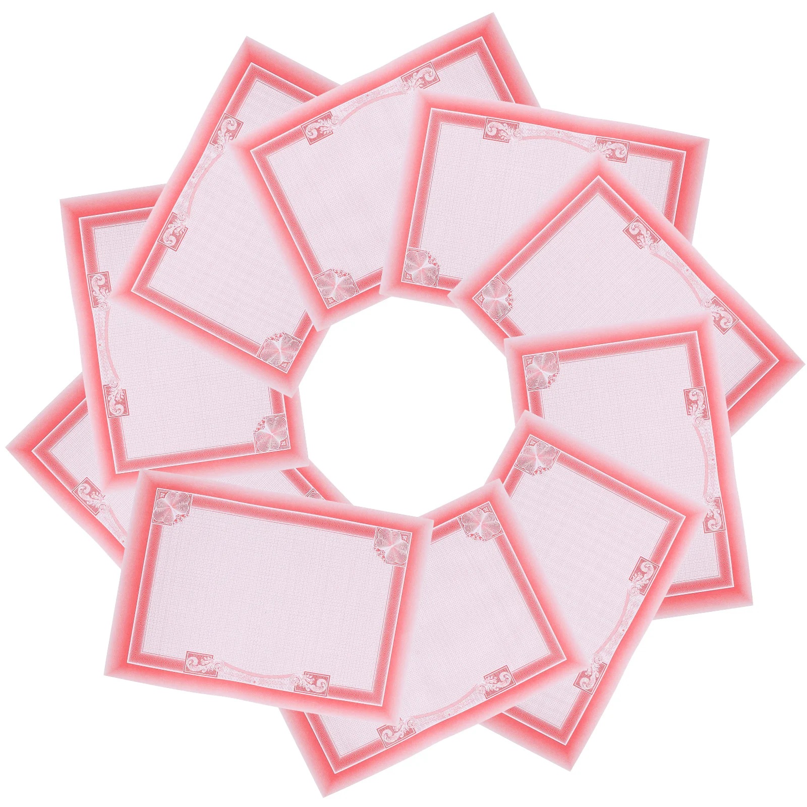 

10pcs Blank Papers Honor Inner Page Printable Diploma For Graduation Award Recognition Floral Border Smooth For Classroom Camp