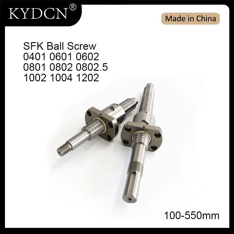 SFK0802 SFK1002 C7 Miniature Ball Screw 0601 0801 1202 6mm 8mm 10mm 100-550mm with SFK Ball Nut for 3D Printer CNC Linear Motion