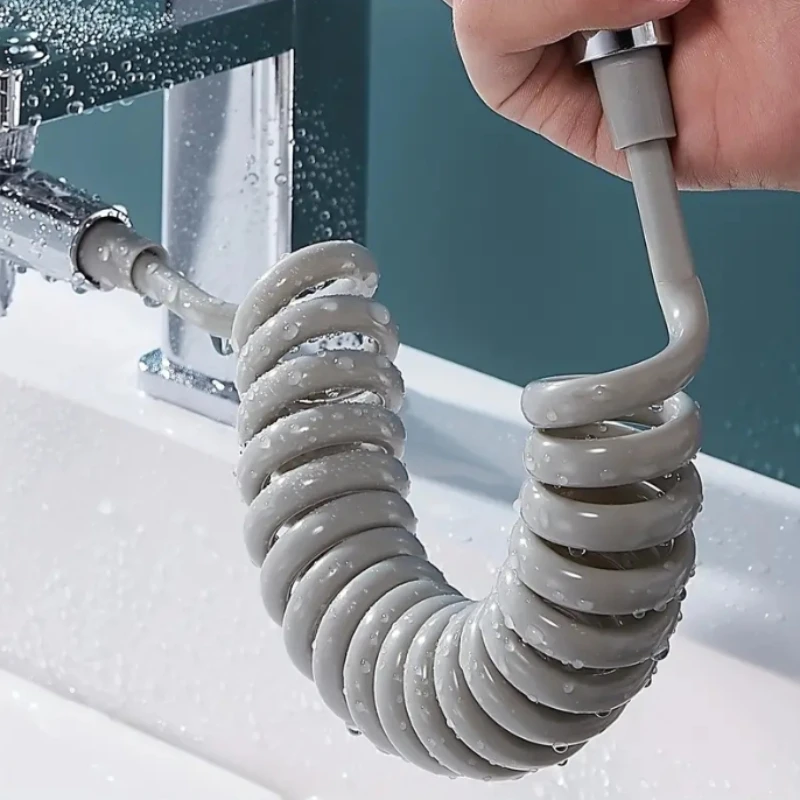 1.5m/2m Spring Retractable Shower Nozzle Hose, Elastic Water Pipe Suitable for Showerhead Nozzle, Toilet Spray Gun