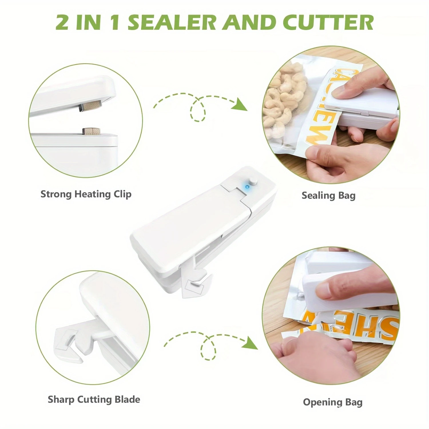 1pc Rechargeable Mini Bag Sealer - Handheld Heat Vacuum Sealers For Plastic Bags Tuya temperature sensor Temperature controler v