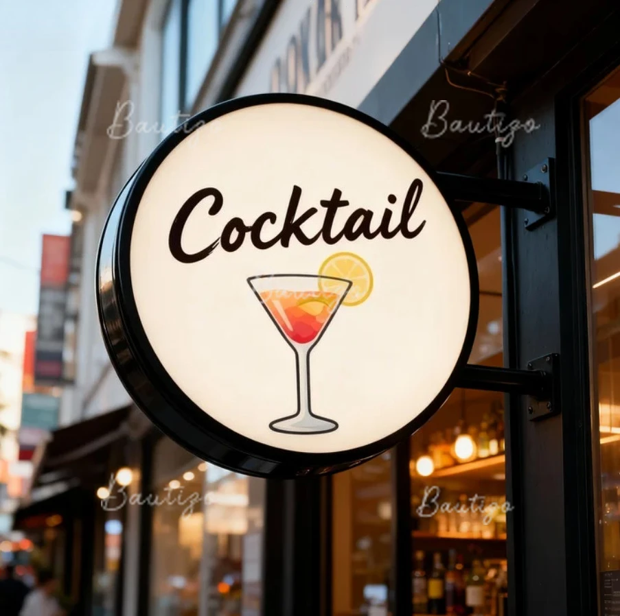 Insegna a LED bifacciale personalizzata Logo aziendale Lightbox illuminato Insegna con logo pubblicitario montato a soffitto e negozio di bar al neon pubblicitario