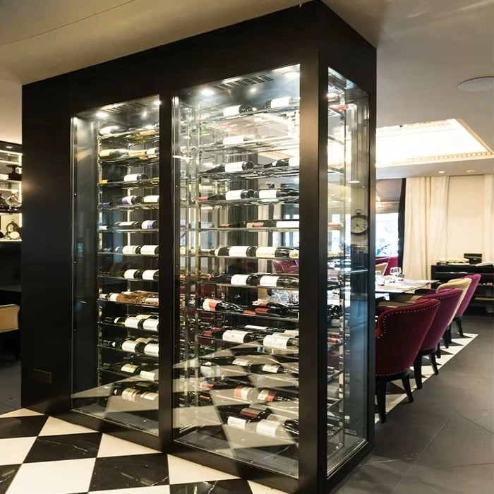 Stainless Steel Living Room Wine Bar Cabinet Modern Wine Display Storage Cabinet With Bottle Holder For Home Bar Furniture