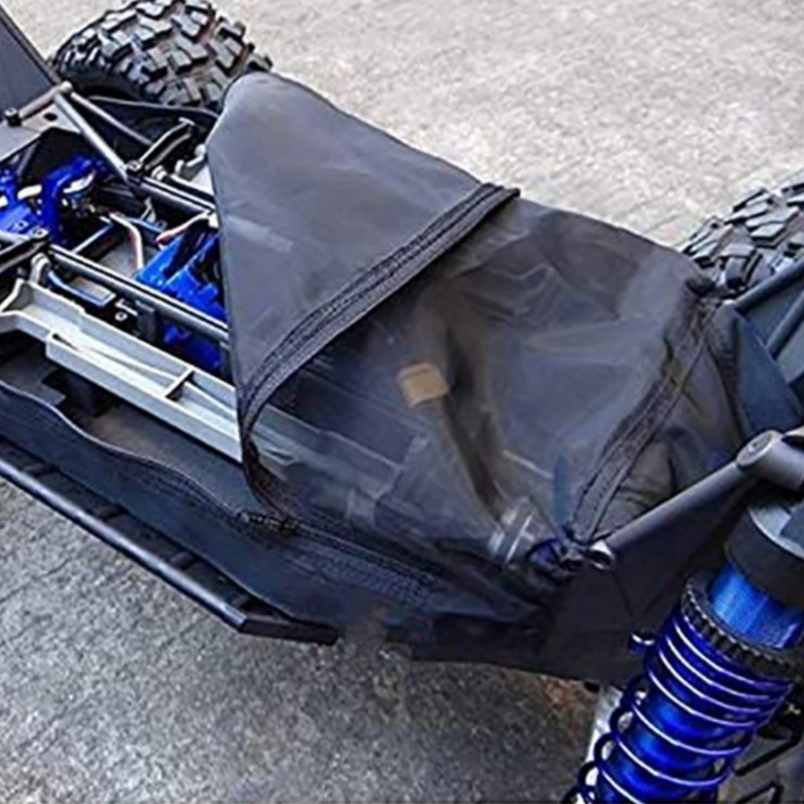 Nylon RC Chassis Cover with Mesh Ventilation Sturdy RC Brand Large-Scale RC Truck Chassis Cover Snug Fit Black
