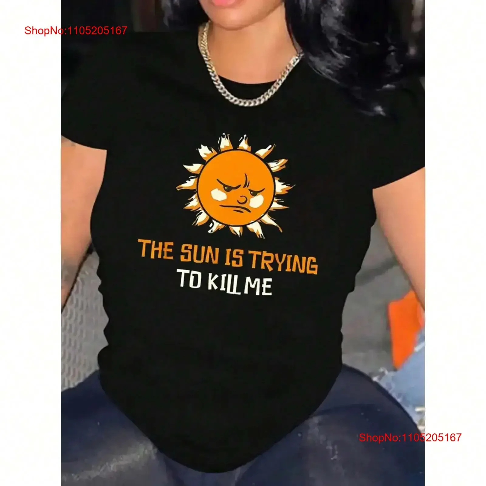 

Женская футболка с солнечным узором, повседневная и модная винтажная стираная футболка для повседневной носки, уличная одежда, дизайнерская одежда унисекс