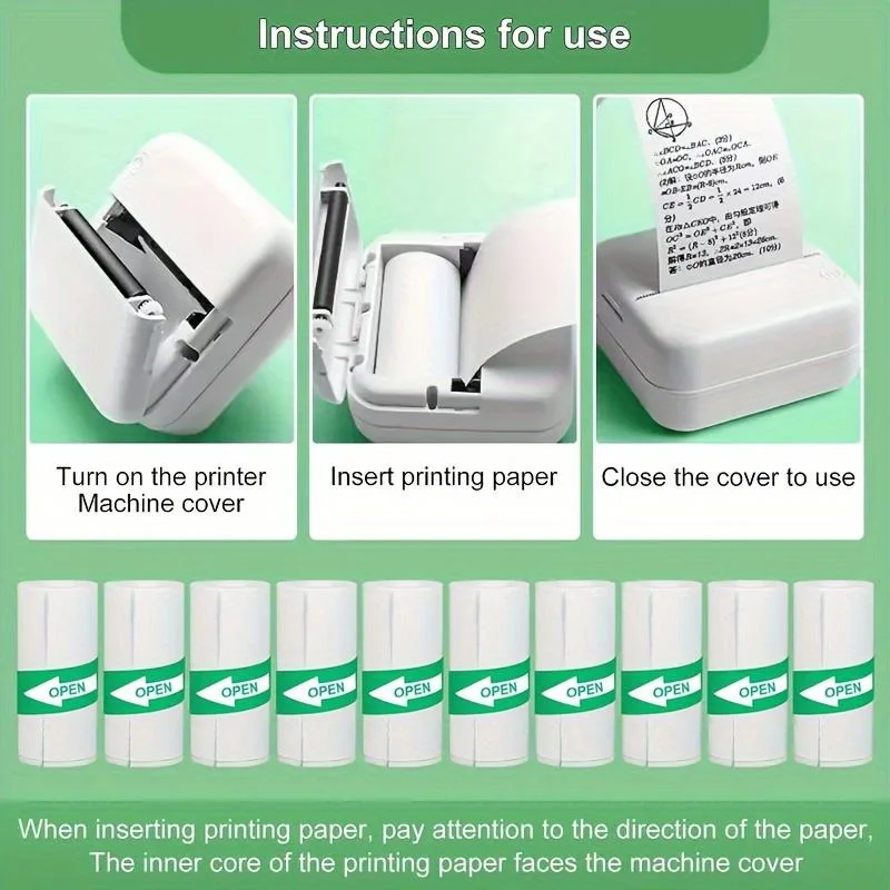 5/10 Rolls Mini Printer Paper, Self-adhesive Thermal PaperPrintable Sticker Paper for Pocket Thermal Printers