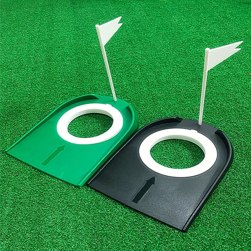 Golf Putting Trainer with Flag Indoor Golf Practice Putting Cup Hole Portable Putter Training Aid for Home Office Golfers 