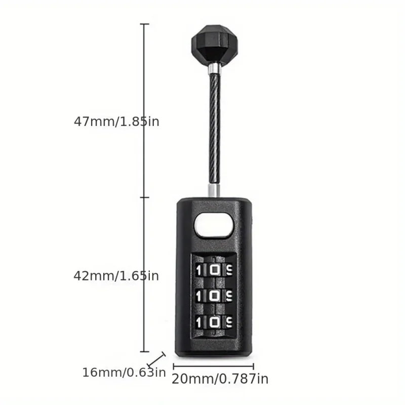 1Mini 3 Digits Resettable Password Lock, Small Combination Padlock for Travel Luggage, Backpack Zipper, Dormitory Cabinet