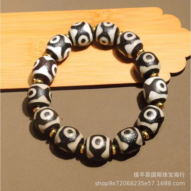 

Tibetan Black and White Three-EyeBeads Vintage Years Exquisite Fashion BraceletBoutique