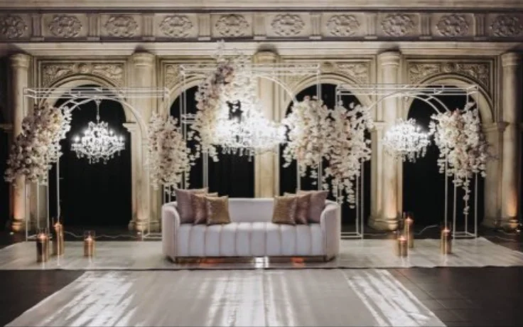 

Romanesque three-piece wedding arch