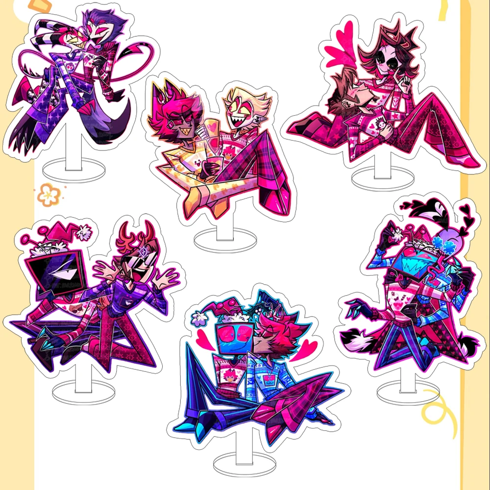 Voor Hazbin Hotel Husk Alastor Vox Lucifer Valentino 15CM Acryl Stand Anime Leuke Desktop Ornament Vrienden Festival Gift
