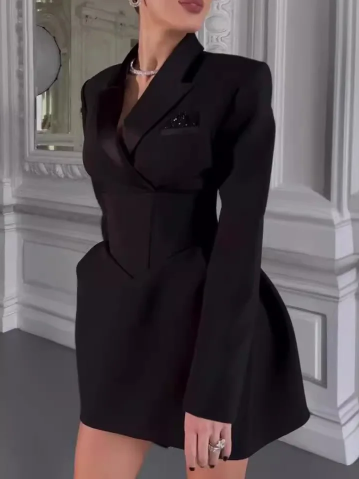 فين امرأة سيدة أنثى عادية متعددة الاستخدامات بلون مزاجه التنقل الفرنسية التلبيب الخصر مقعد الخصر بدلة صغيرة الخارجي #6