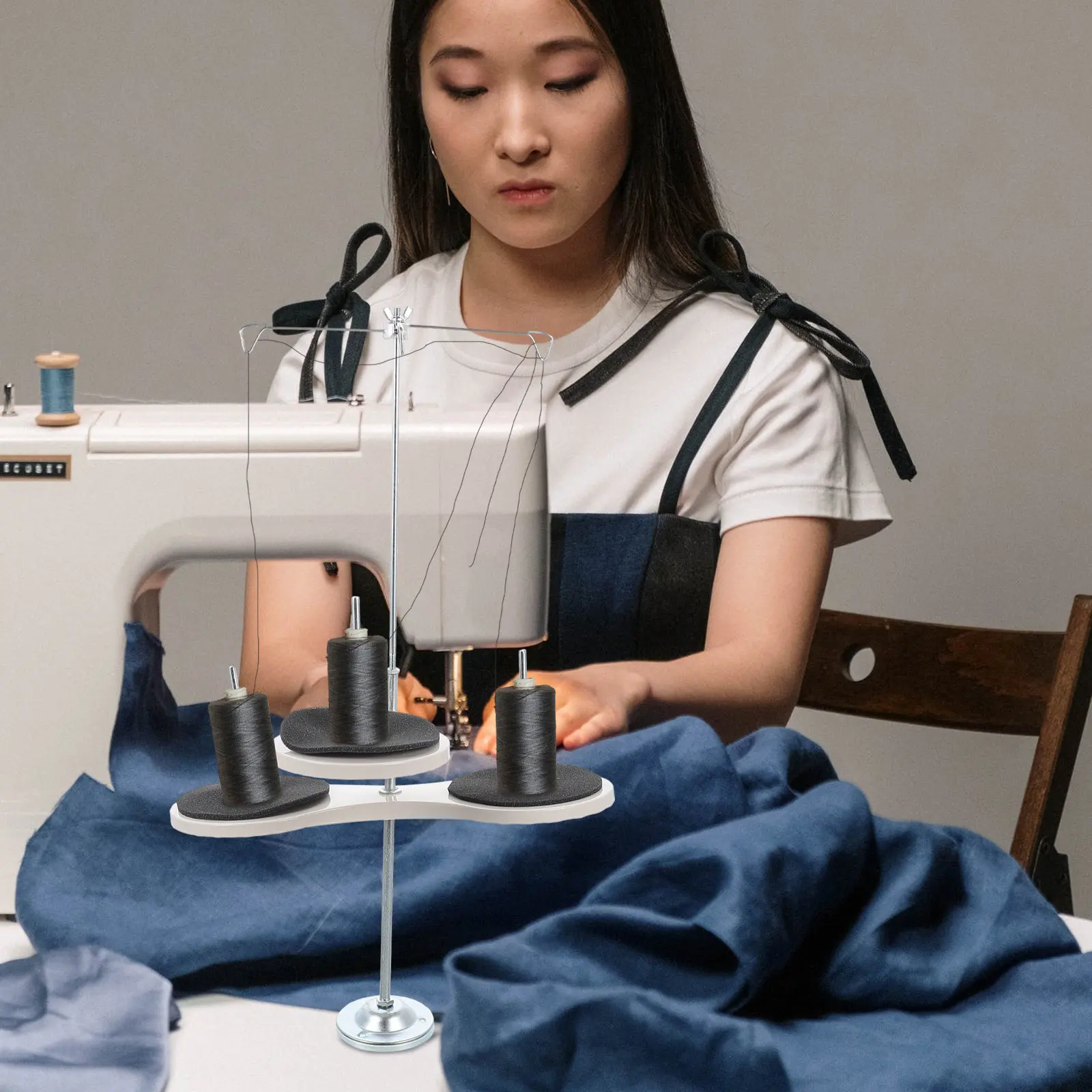 

Регулируемая подставка для ниток, профессиональный прочный железный держатель для катушек для швейных машин, обеспечивающий плавную подачу нити, для квилтинга и вышивки