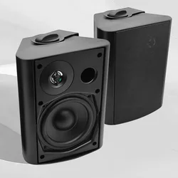 Herdio 5.25 Inch Outdoor Speakers Passive All Weather Wall Mount System 300W for Patio Deck  Garage Basement Room