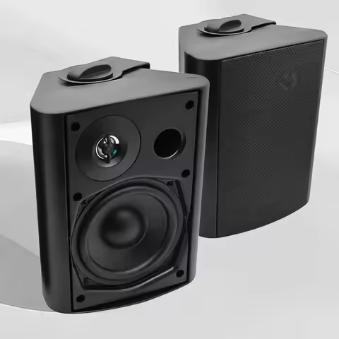 Herdio 5.25 Inch Outdoor Speakers Passive All Weather Wall Mount System 300W for Patio Deck Garage Basement Room