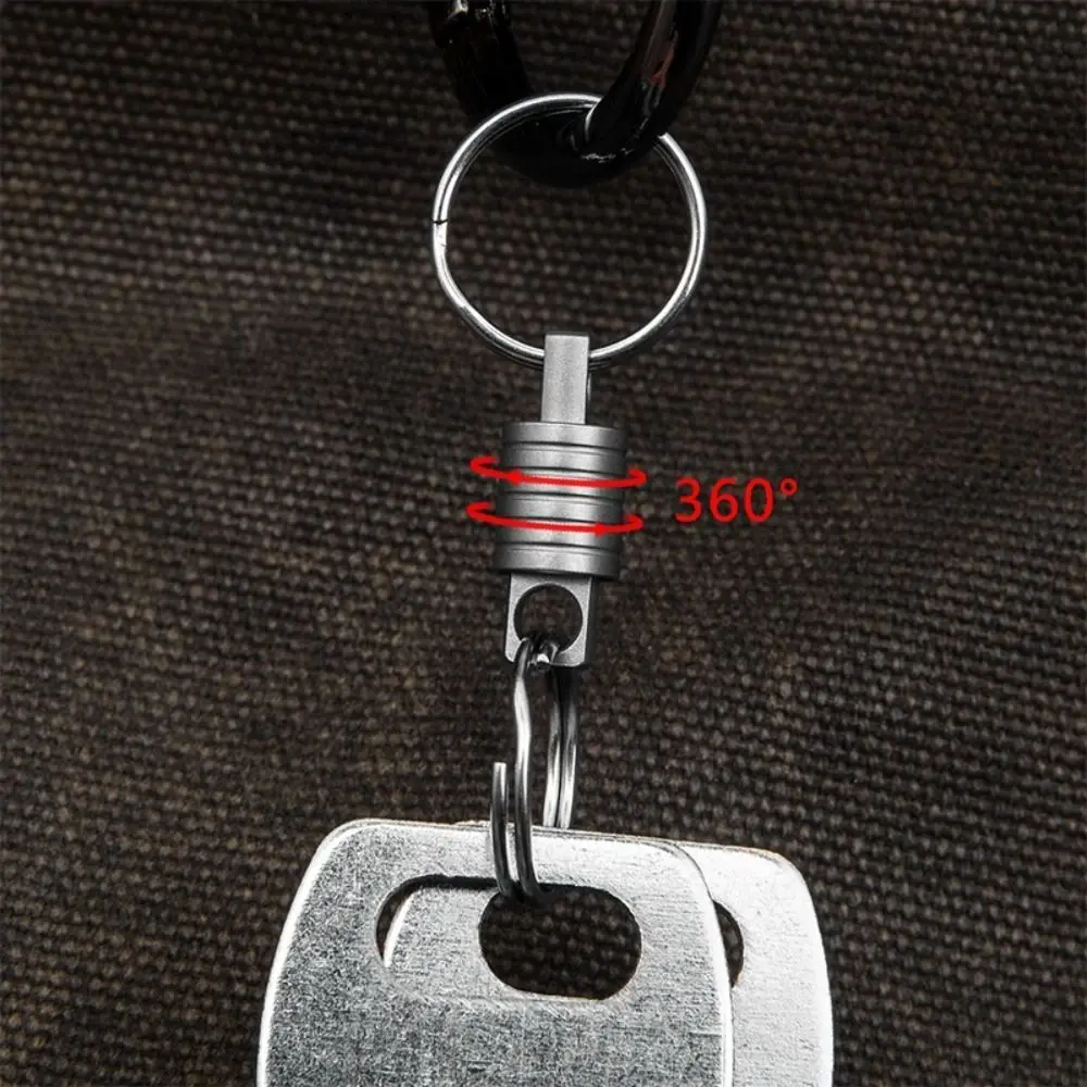Quick Release 360° Rotatable Titanium Keychain Accessories Swivel Mini Spinner Buckle Silver Holder Connect Accessories Outdoor