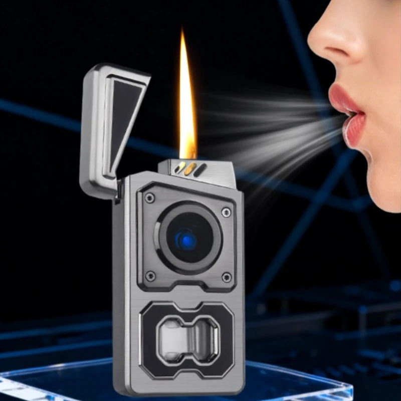 

Honest Oil-Electric Hybrid Lighter Mecha Gravity Sensing Voice-Controlled High-Value Refillable Oil Lighters Smoking for Gift