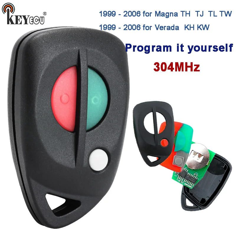 

KEYECU AU 304MHz for Mitsubishi Magna TH TJ TL TW & Verada KH KW 1999-2006 Remote Control Key Fob & Shell