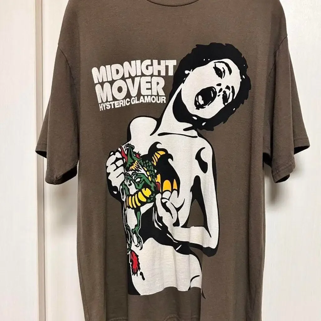 Hysteric Glamour T-shirt Midnight Move charcoal tee Unisex graphic tee NH12882