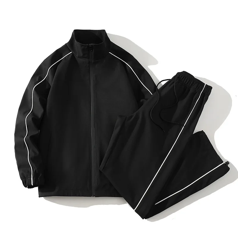 2025 Autumn Running Sets Men Thermal Windproof Construction Warm Interior Windbreaker Jacket Pants Combo Tracksuits Gym Hombre