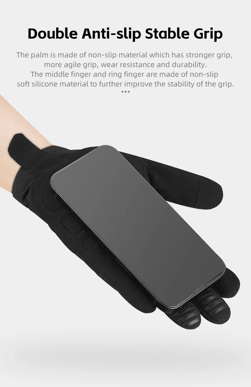 WEST BIKING Fahrradhandschuhe für Herren, atmungsaktiv, mit SBR-Polsterung, stoßdämpfend, mit Touchscreen-Funktion, für Rennrad, Mountainbike, für alle Jahreszeiten, Sport, mit vollen Fingern. – Detail 10