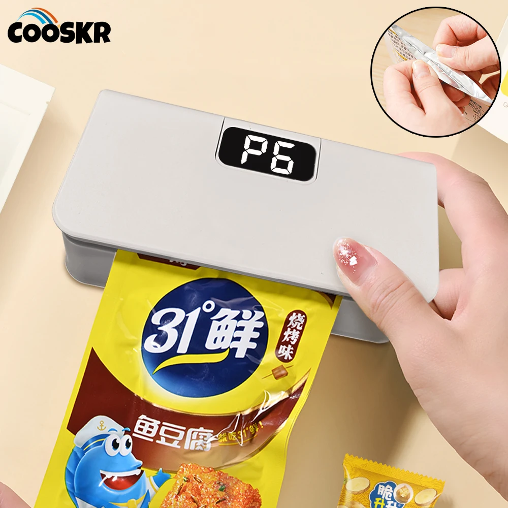 

Mini Plastic Bags Sealer 2 in1 Heat Heat Bag Sealing Machine Portable Package Sealer Handheld Food Packaging Heat Sealer